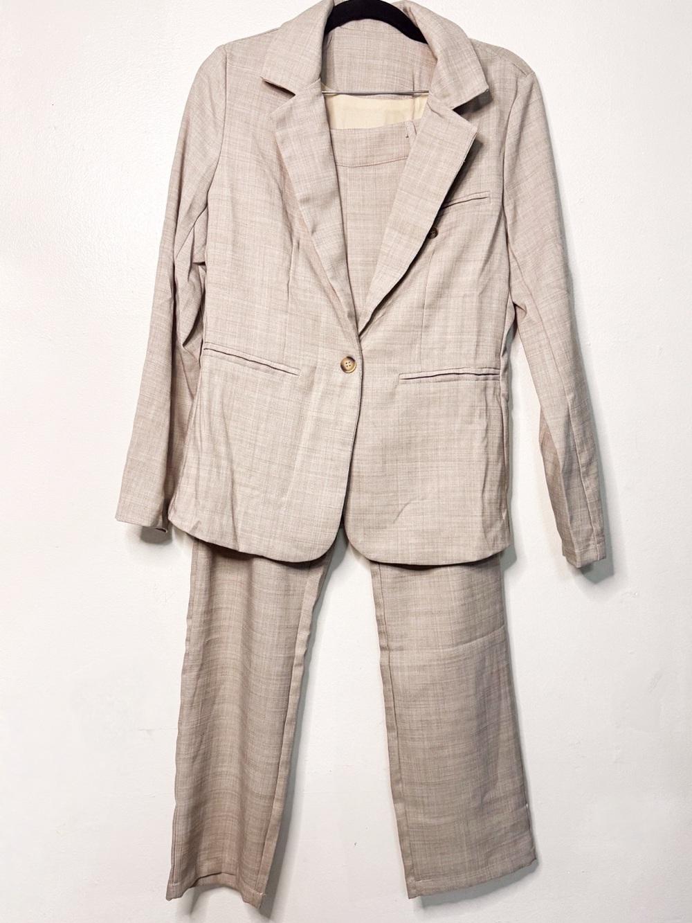 Light Beige Blazer and Trouser Set